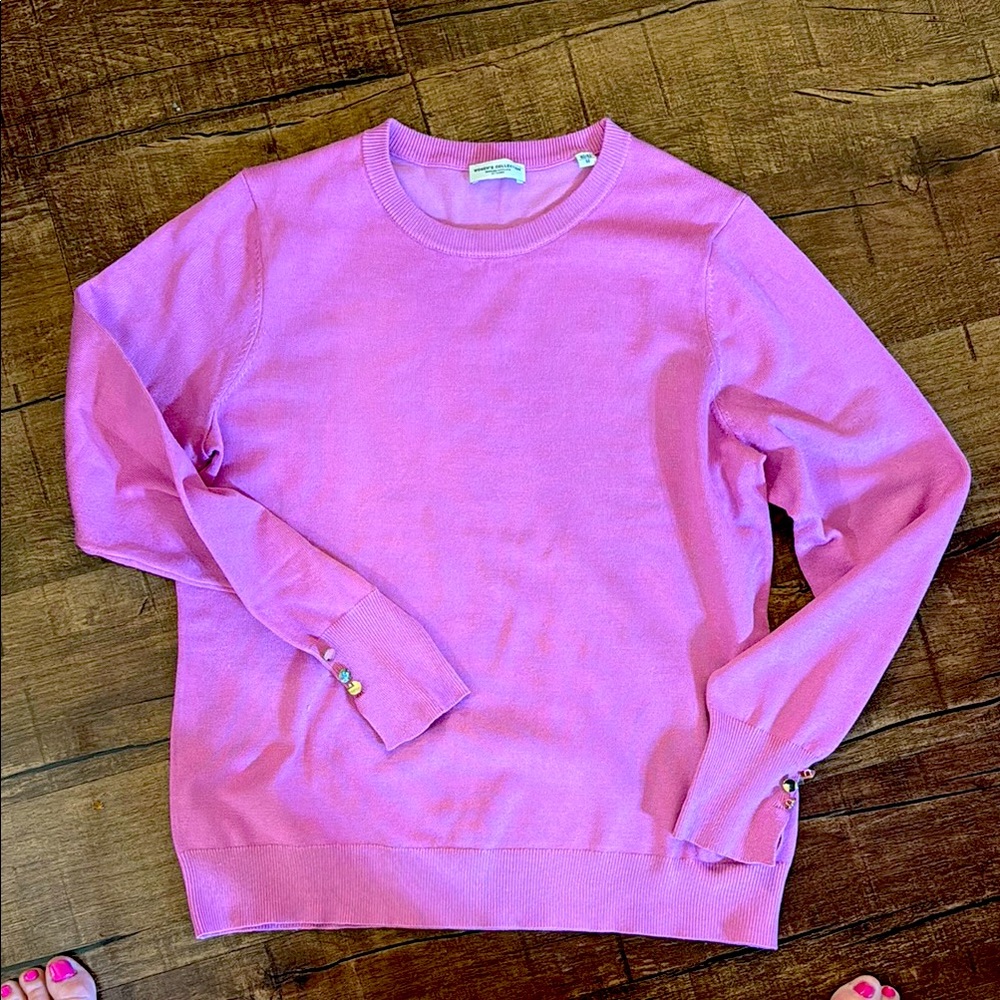 Chic Pink Crewneck Sweater Soft Knit